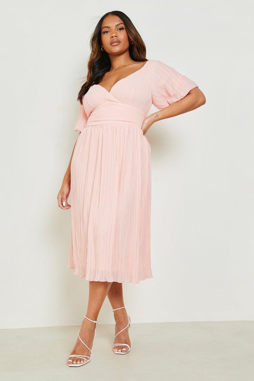 light pink plus size dresses